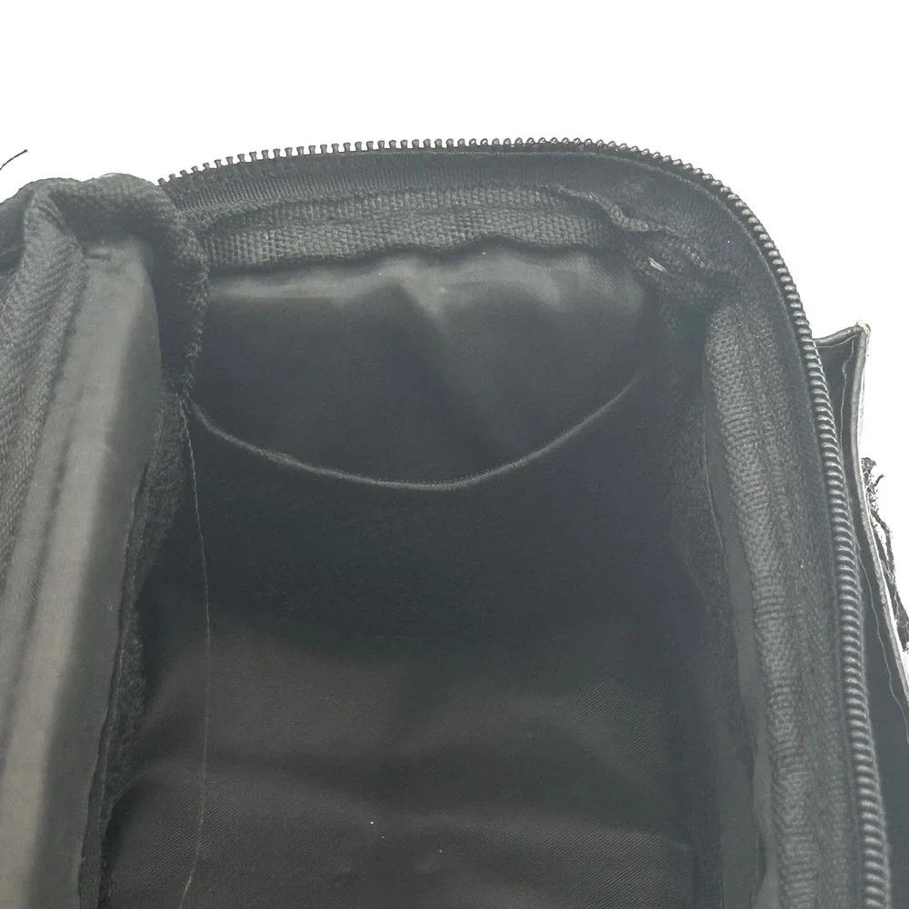 Vintage Icon New York Faux Leather Camera Bag Messenger Shoulder Strap Black Y2K